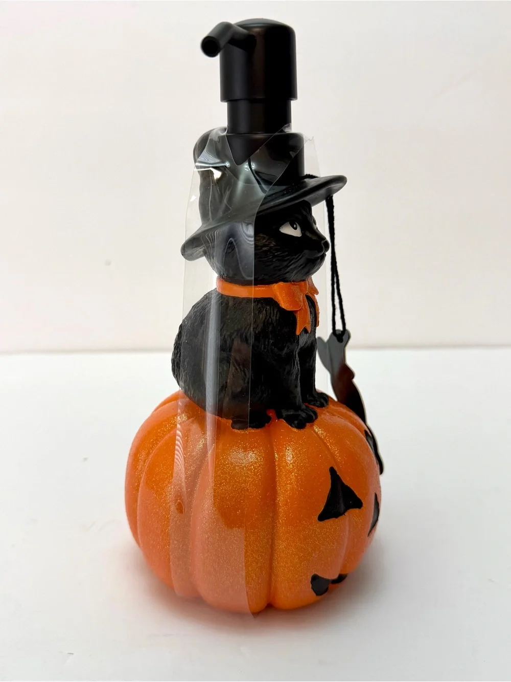 Halloween Black Cat Pumpkin Soap Dispenser - Orange